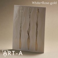 Наклейки 3D волны белые+роз золото